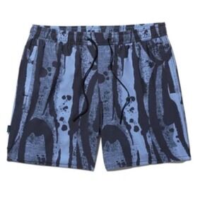 Stance Athletic Shorts Mens Small Blue Black Abstract Print Freshtek